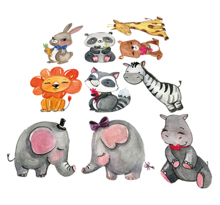 Tappeto vinile per bambini adesivi animali della giungla - TenStickers