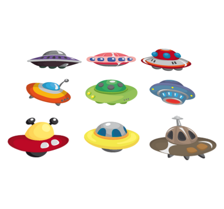 Tappeto vinile per bambini adesivi ufo - TenStickers