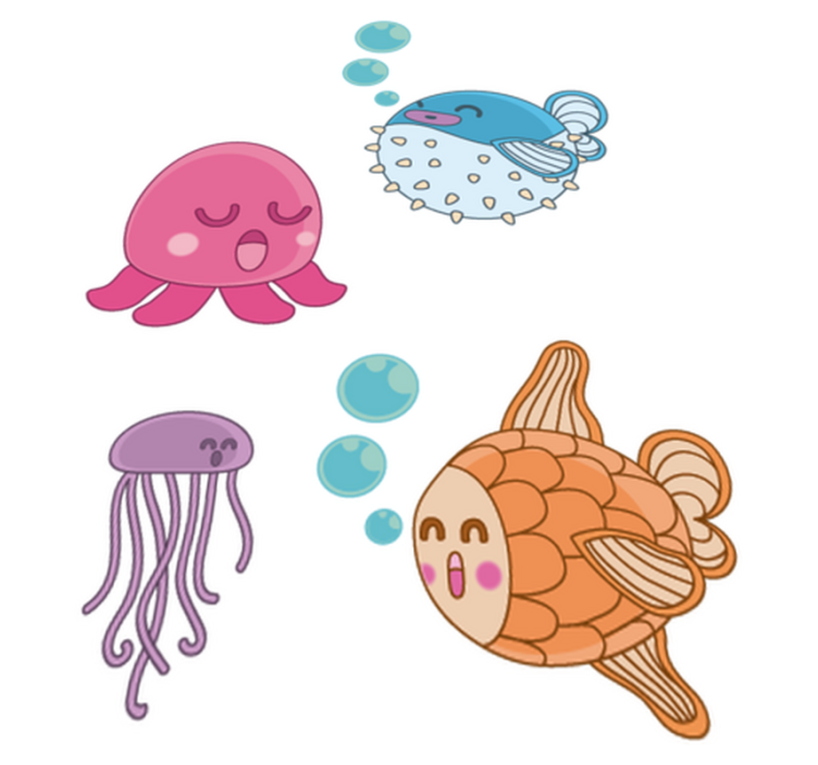 Tappeto vinile per bambini illustrazione pesci - TenStickers