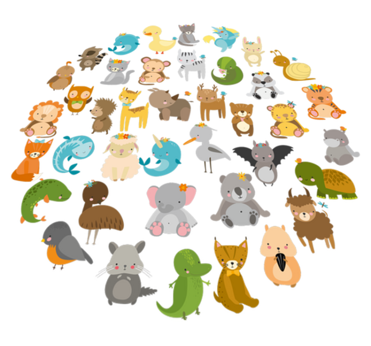 Tappeto vinile per bambini i miei animali dello zoo - TenStickers