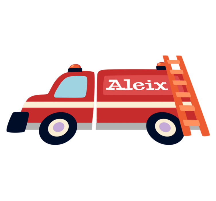 Tappeto vinile per bambini auto pompiere personalizzata - TenStickers