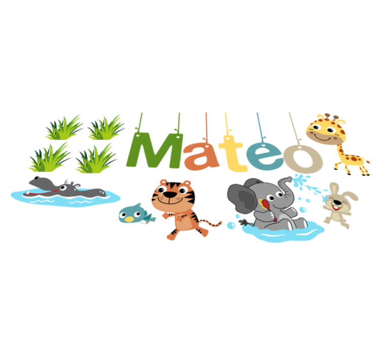 Tappeto vinile per bambini adesivo personalizzabile animali - TenStickers