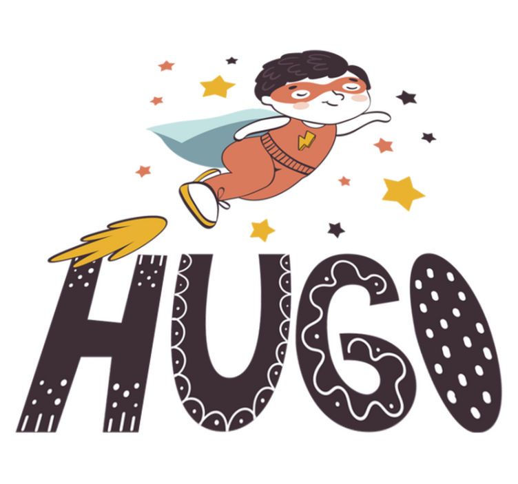 Tappeto vinile per bambini supereroe nome personalizzabile - TenStickers