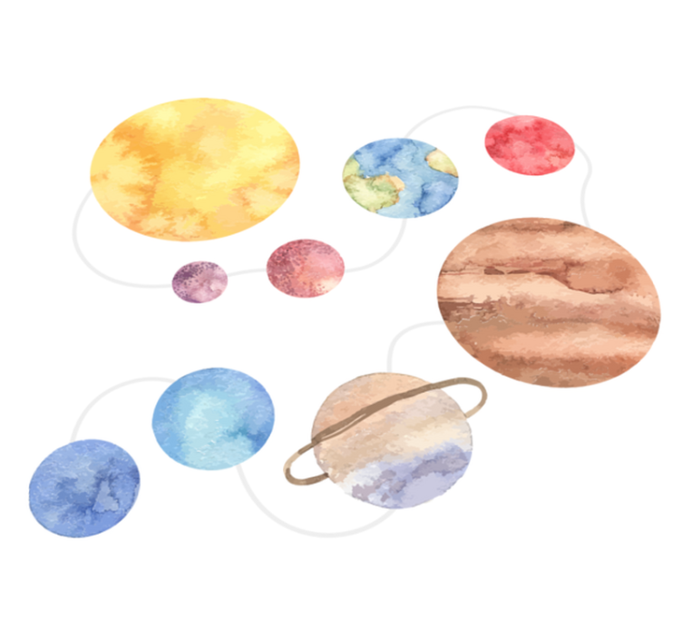Tappeto vinile per bambini mappa del sistema solare - TenStickers