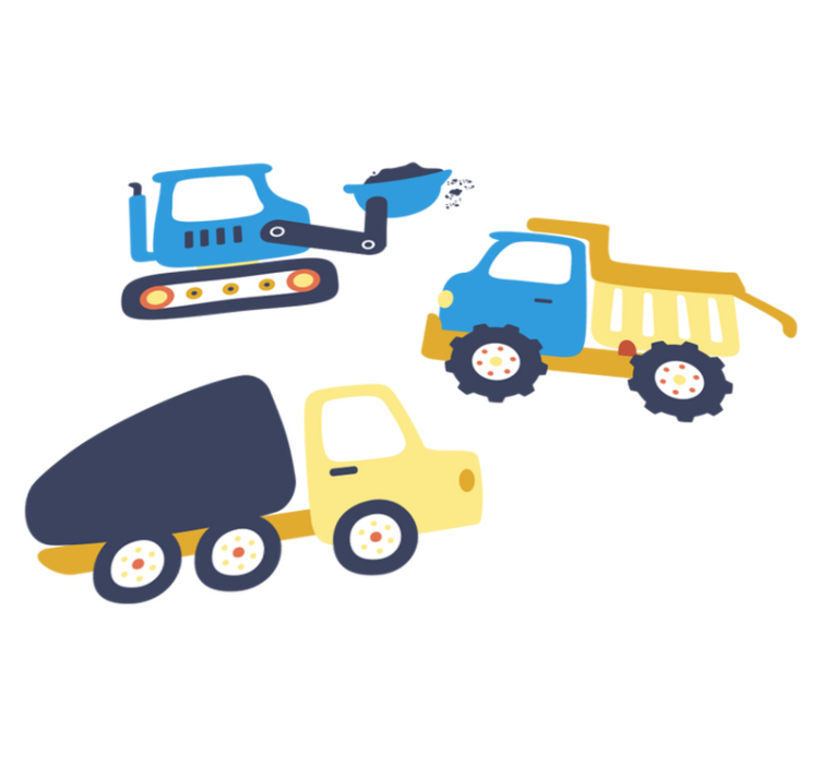 Tappeto vinile per bambini simboli escavatori - TenStickers