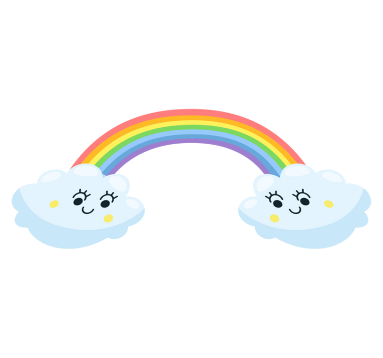 Tappeto vinile per bambini nuvole carine arcobaleno - TenStickers