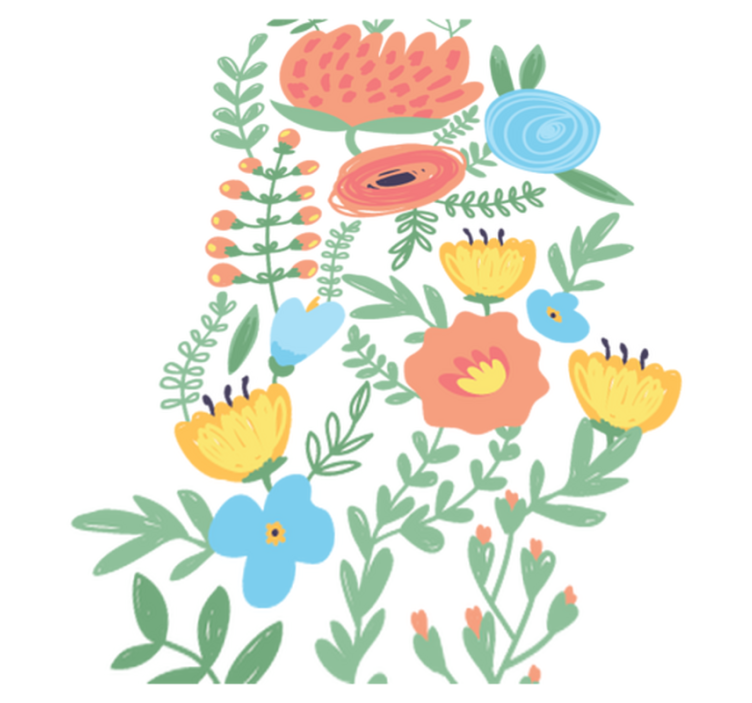 Tappeto vinile per bambini adesivo floreale per porta - TenStickers