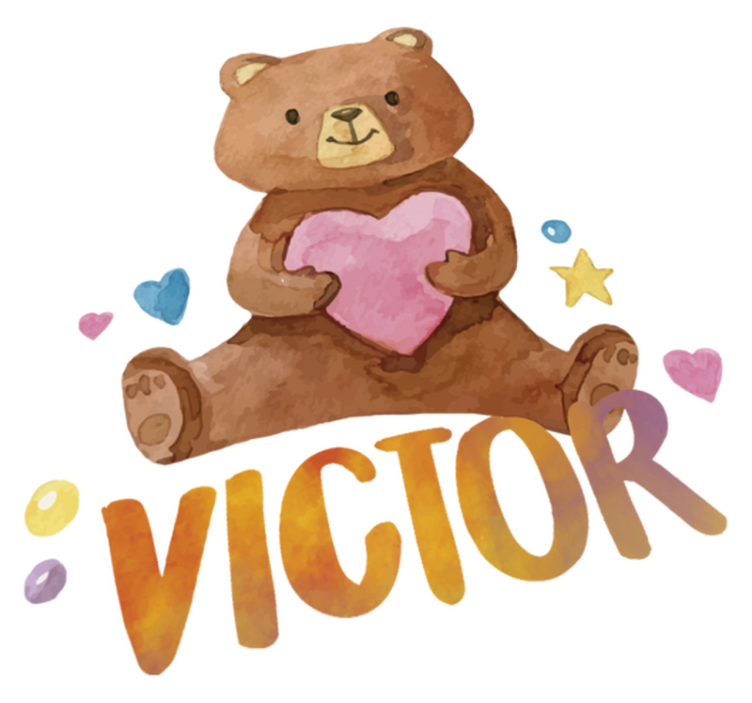 Tappeto vinile per bambini orsetto di peluche con cuore - TenStickers