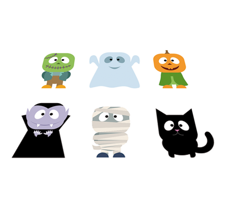 Tappeto vinile per bambini adesivi mostri halloween - TenStickers