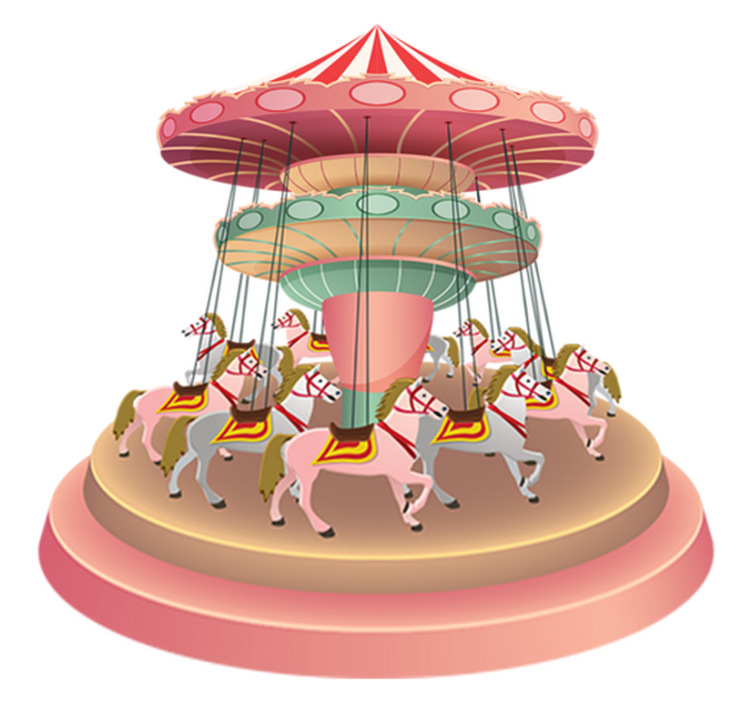 Tappeto vinile per bambini carosello delle fiere - TenStickers