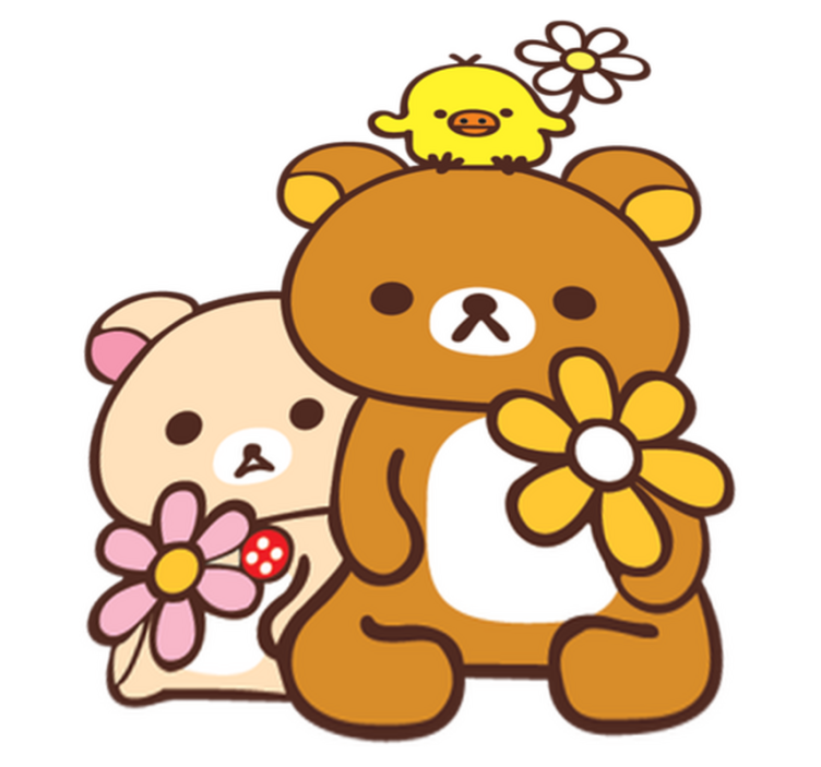 Tappeto vinile per bambini orsetti con uccellino - TenStickers