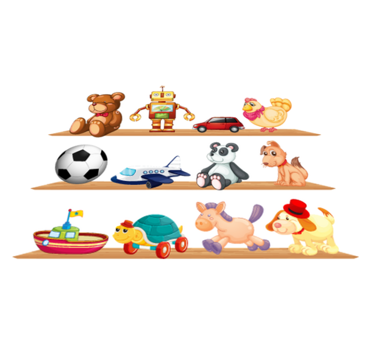 Tappeto vinile per bambini scaffali con giocattoli - TenStickers