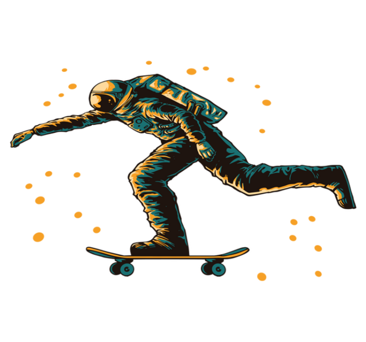 Tappeto vinile per bambini astronauta skateboarder - TenStickers