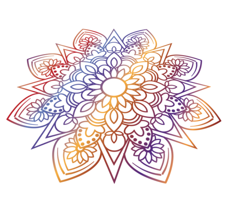 Tappeto vinile camera da letto mandala infuocato - TenStickers