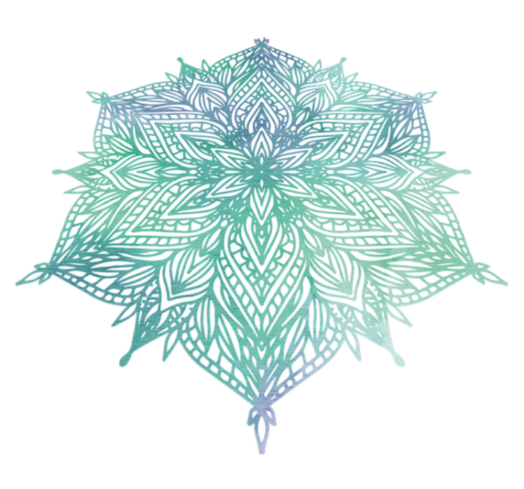 Tappeto vinile camera da letto mandala turchese - TenStickers