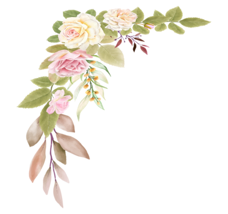 Tappeto vinile camera da letto rose rosa e bianche - TenStickers