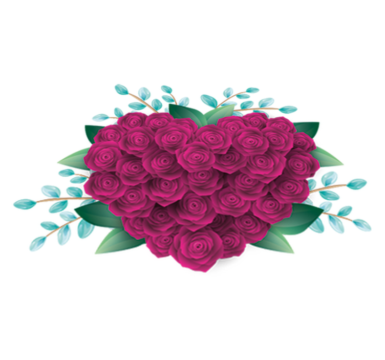 Tappeto vinile camera da letto corona cuori con rose - TenStickers