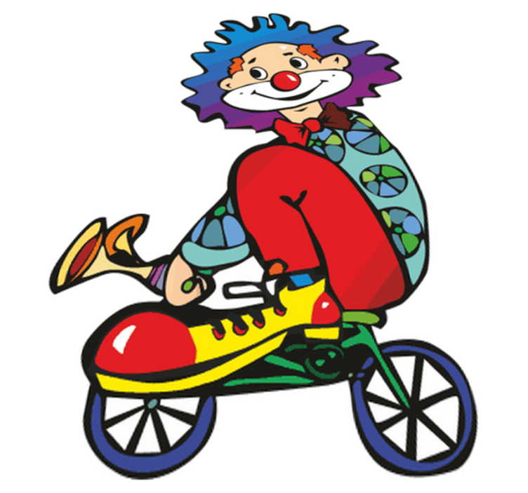 Tappeto vinile per bambini clown in bicicletta - TenStickers