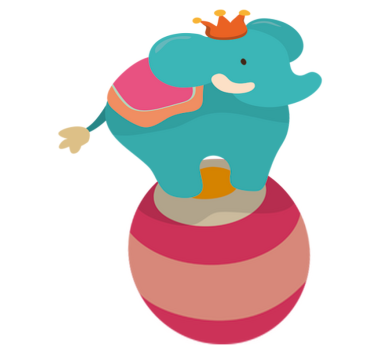 Tappeto vinile per bambini elefante in equilibrio - TenStickers