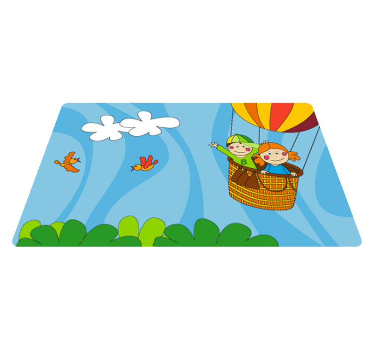 Tappeto vinile per bambini volare in mongolfiera - TenStickers