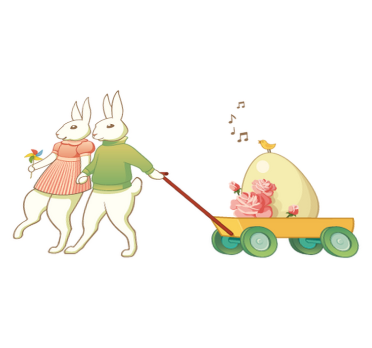 Tappeto vinile per bambini con coniglietti di pasqua - TenStickers