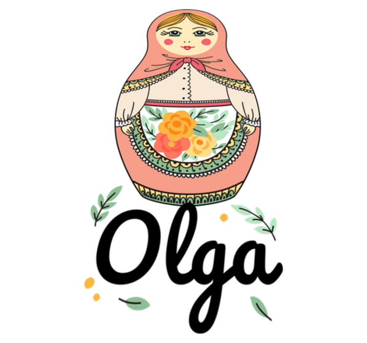 Tappeto vinile per bambini matrioska con nome - TenStickers