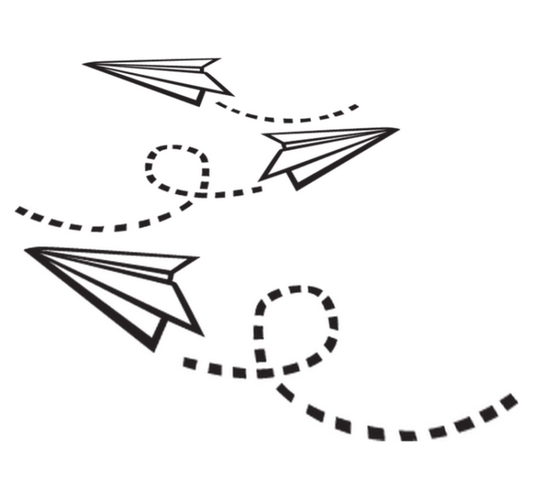 Tappeto vinile giochi aerei di carta - TenStickers