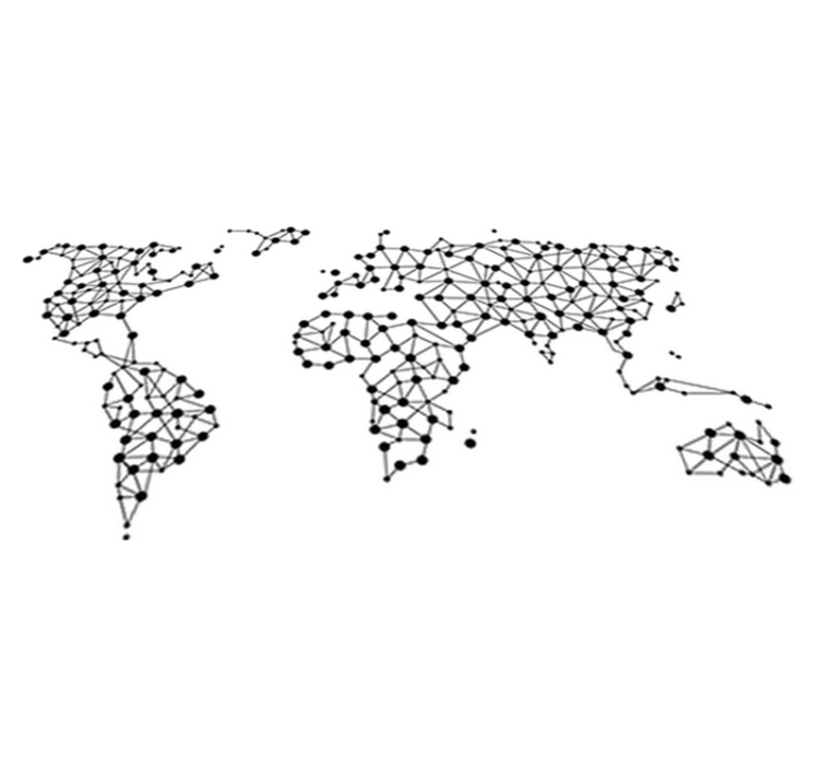 Tappeto vinile mappamondo punti connessi - TenStickers