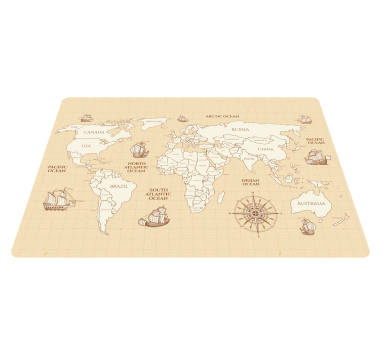 Tappeto vinile mappamondo mappa del mondo antico - TenStickers