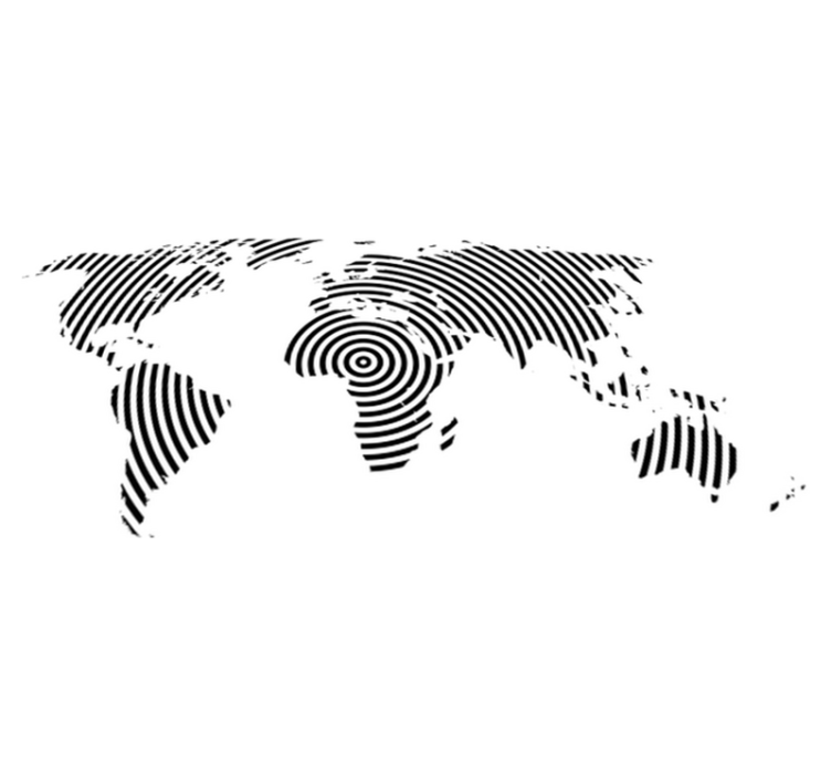 Tappeto vinile mappamondo texture concentrica - TenStickers