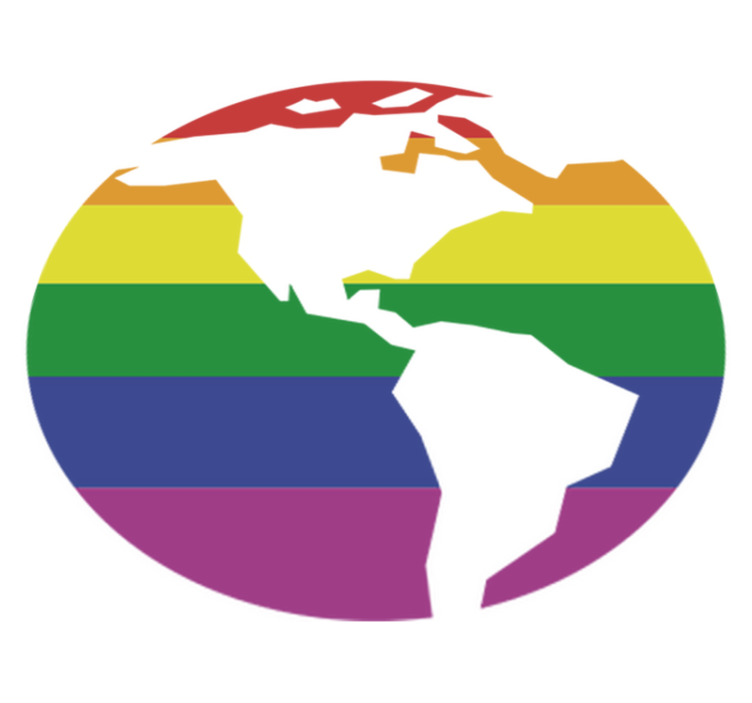 Tappeto vinile mappamondo adesivo mondo gay - TenStickers
