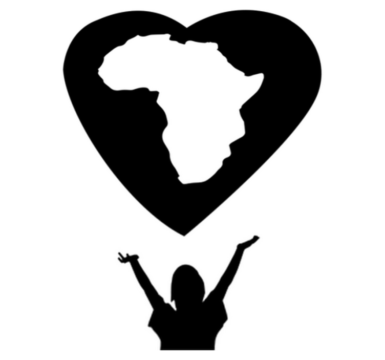 Tappeto vinile mappamondo cuore d'africa - TenStickers