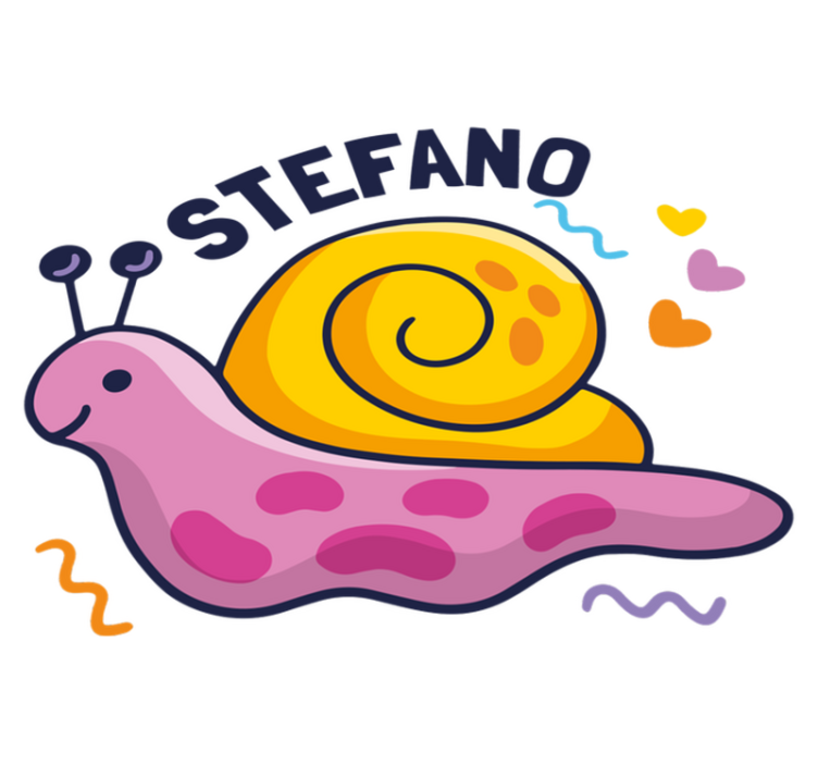 Tappeto vinile per bambini lumaca colorata con nome - TenStickers