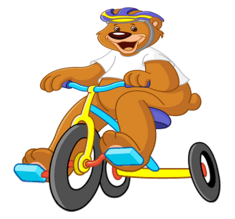 Tappeto vinile per bambini orso ciclista - TenStickers