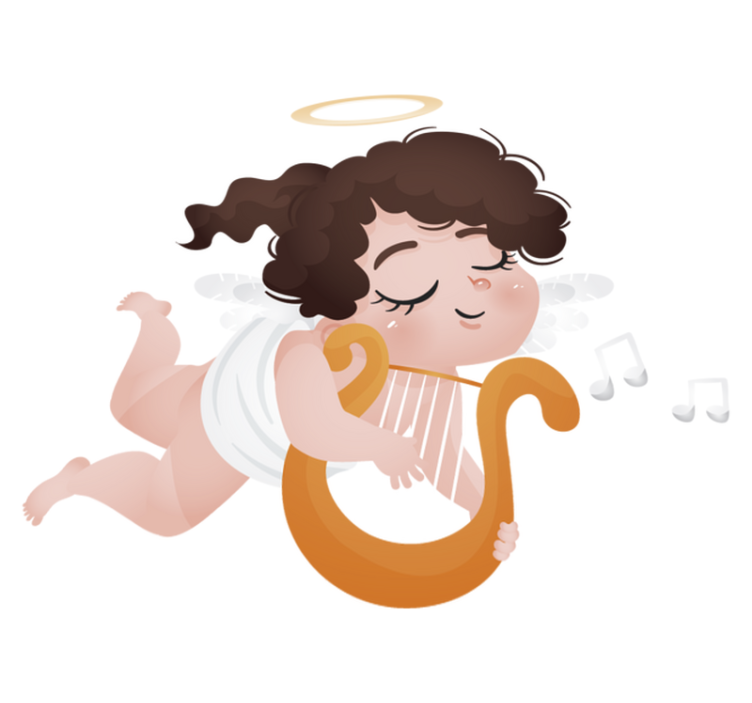 Tappeto vinile per bambini che suona l'arpa - TenStickers