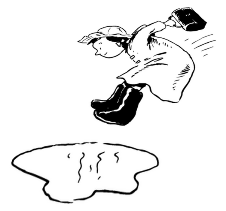 Tappeto vinile per bambini saltando nelle pozzanghere - TenStickers