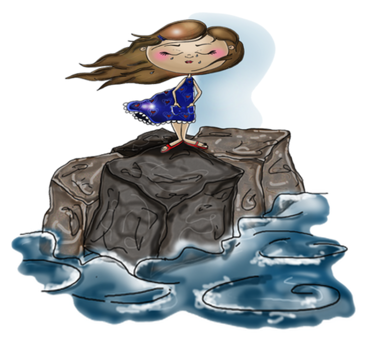 Tappeto vinile per bambini ragazza nel mare - TenStickers