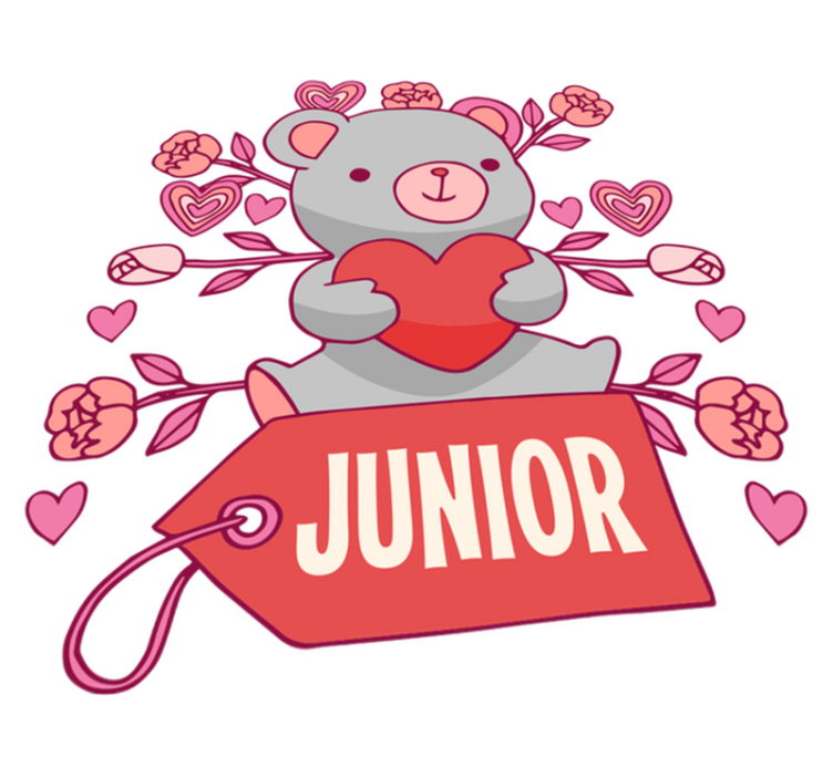 Tappeto vinile per bambini orso cuore e nome - TenStickers