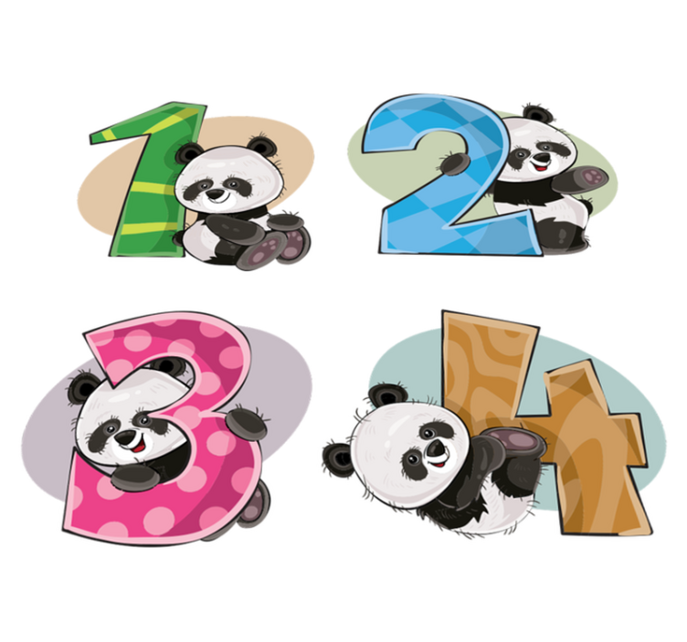Tappeto vinile per bambini 4 panda - TenStickers