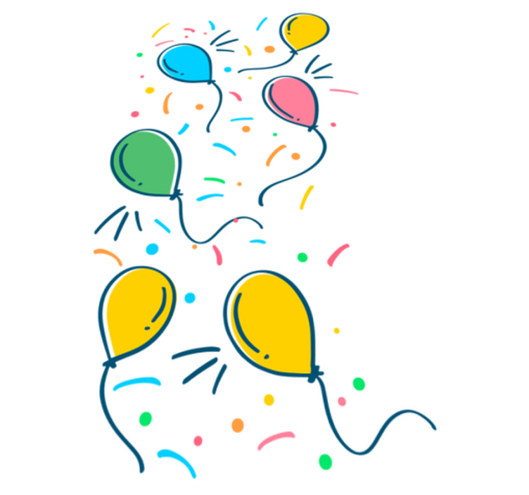 Tappeto vinile per bambini palloncino con coriandoli - TenStickers