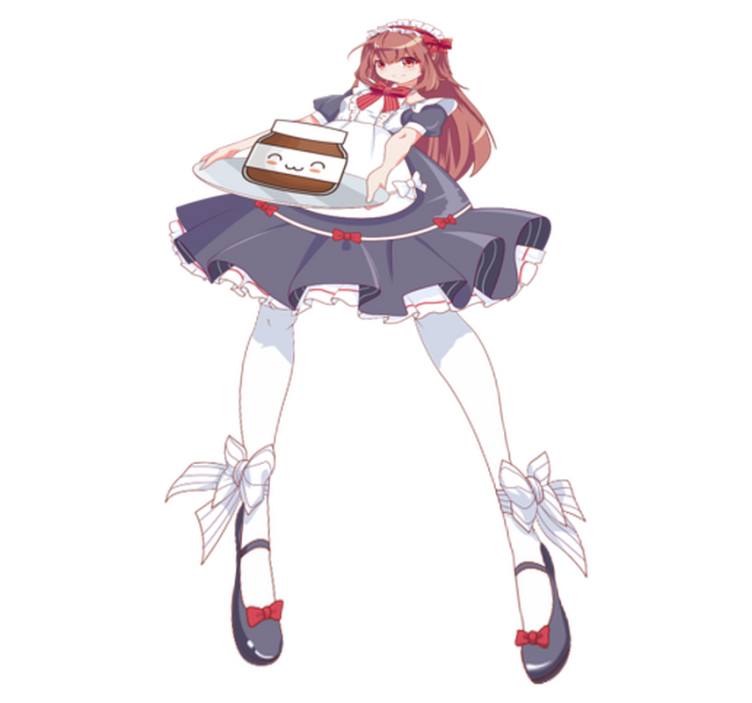 Tappeto vinile per bambini ragazza anime con nutella - TenStickers