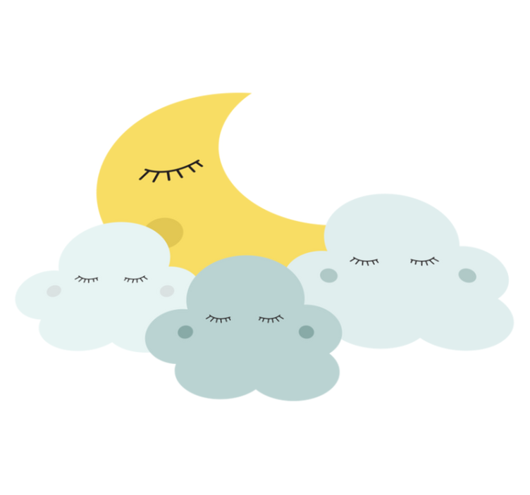 Tappeto vinile per bambini luna e nuvola felici - TenStickers