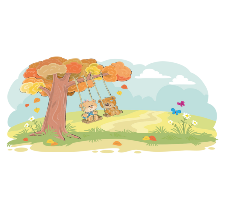 Tappeto vinile per bambini orsi nel bosco - TenStickers