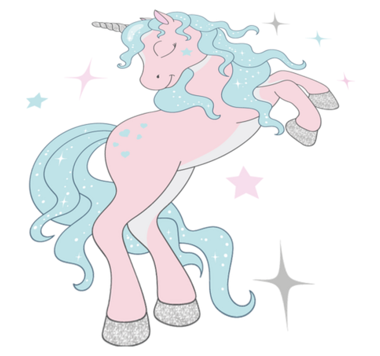 Tappeto vinile per bambini con motivo unicorni luccicanti - TenStickers