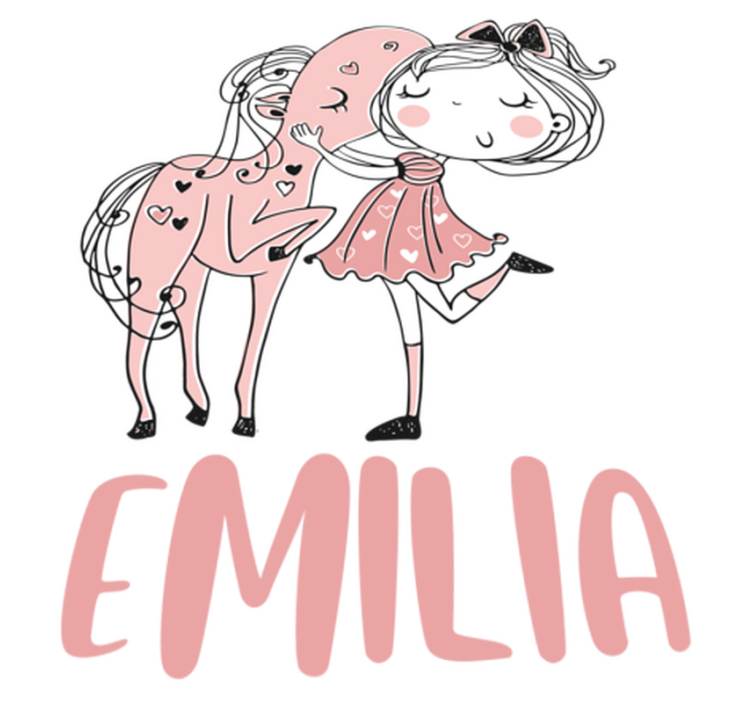 Tappeto vinile per bambini principessa con cavallo rosa - TenStickers