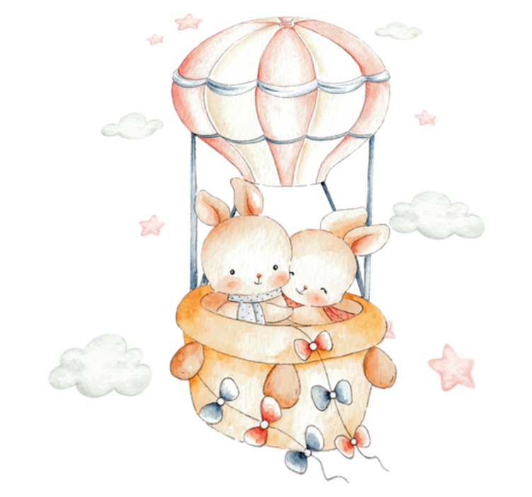 Tappeto vinile per bambini palloncino con coniglio - TenStickers