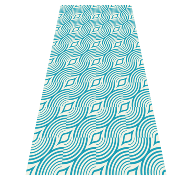 Tappeto vinile bagno motivo mare linee blu - TenStickers