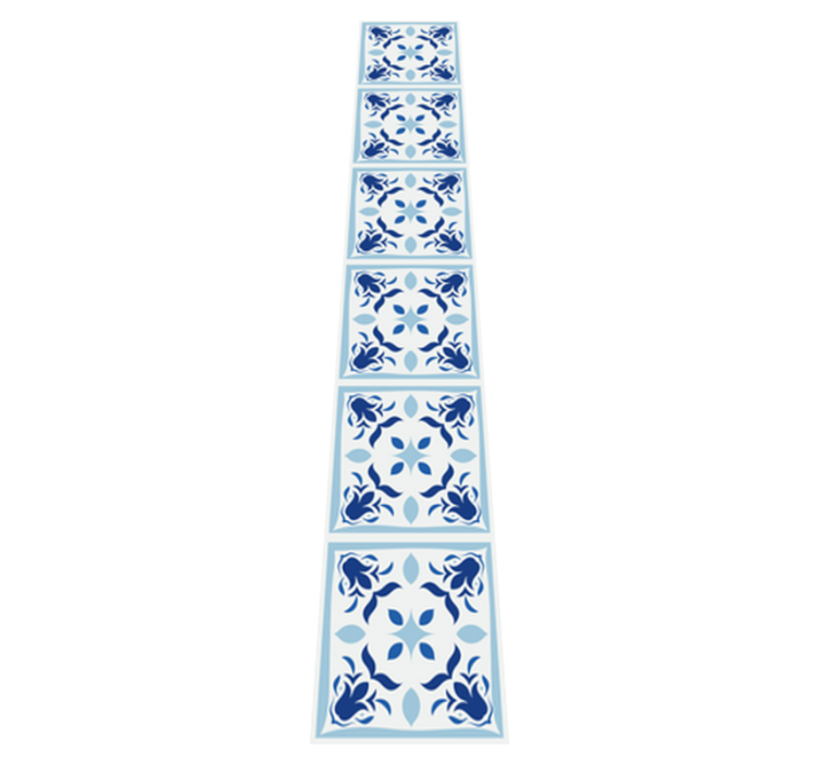 Tappeto pvc cucina piastrelle fiorite portoghesi - TenStickers