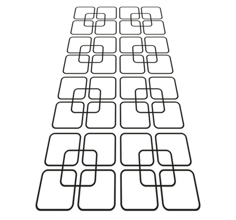 Tappeto pvc cucina motivo urbano a quadrati neri - TenStickers