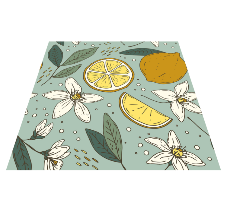 Tappeto pvc cucina motivo limone colorato - TenStickers